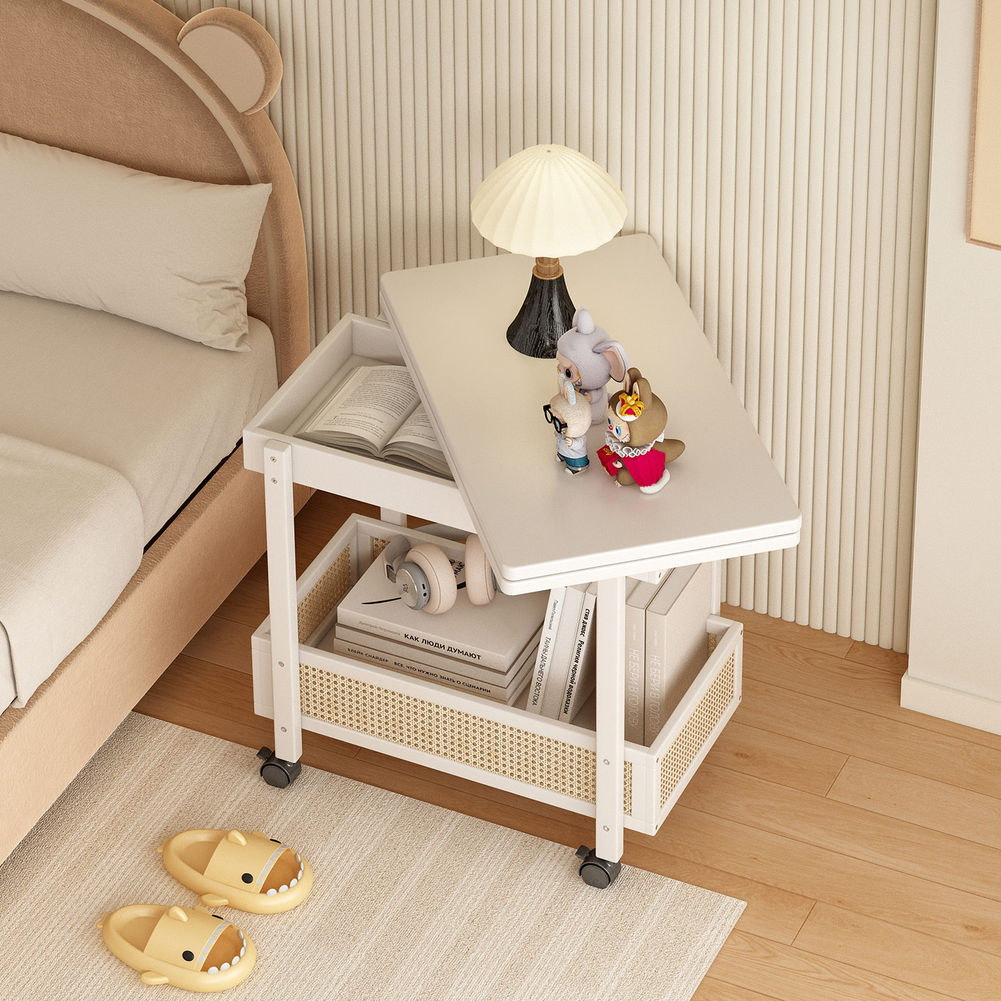 移动边几茶几客厅可伸缩折叠小桌子出租屋简易床头柜替代品小桌子