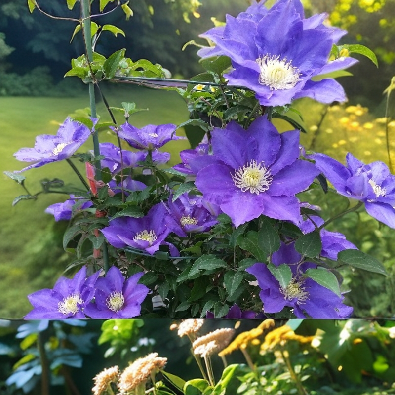 帅帅园艺【HF杨】蓝色大花爬藤耐热耐寒盆栽地栽花卉多年生植物