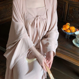 国风纯色改良超仙汉服法门寺极简温婉风夏季 女装 素荷 套装 中式
