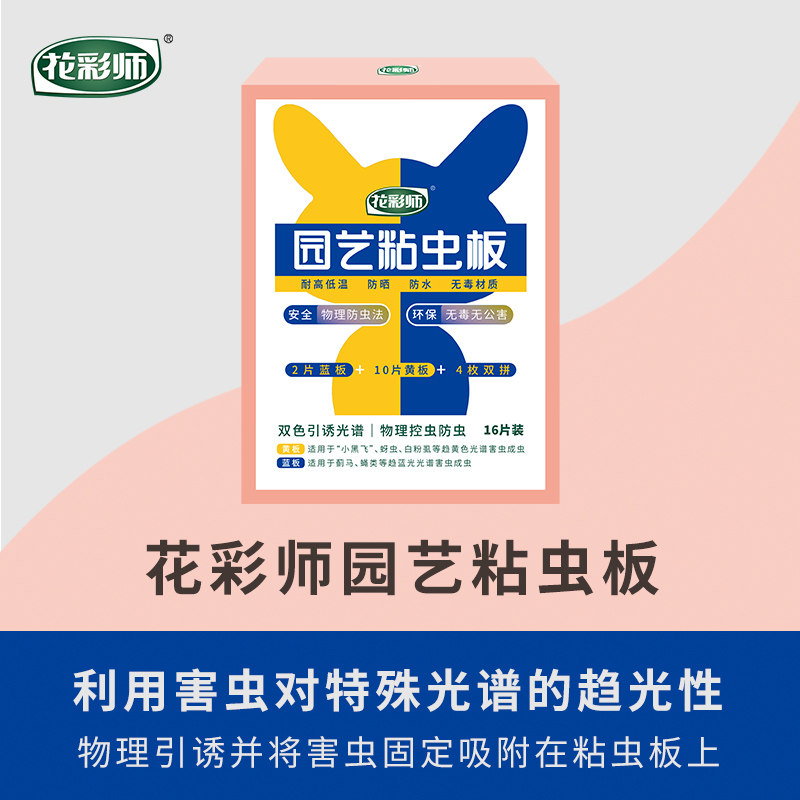花彩师粘虫板可爱家庭园艺小黑飞蓟马粉虱果蝇物理环保引诱治虫灭