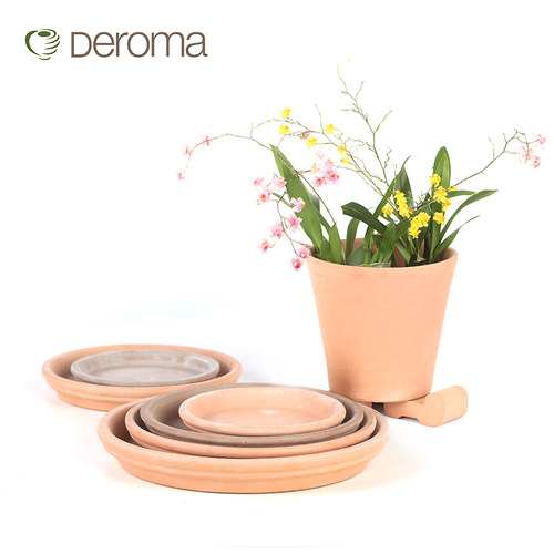 虹越帝罗马陶土花盆室内托盘圆形加厚底托接水盘垫底盆拖花盘底座