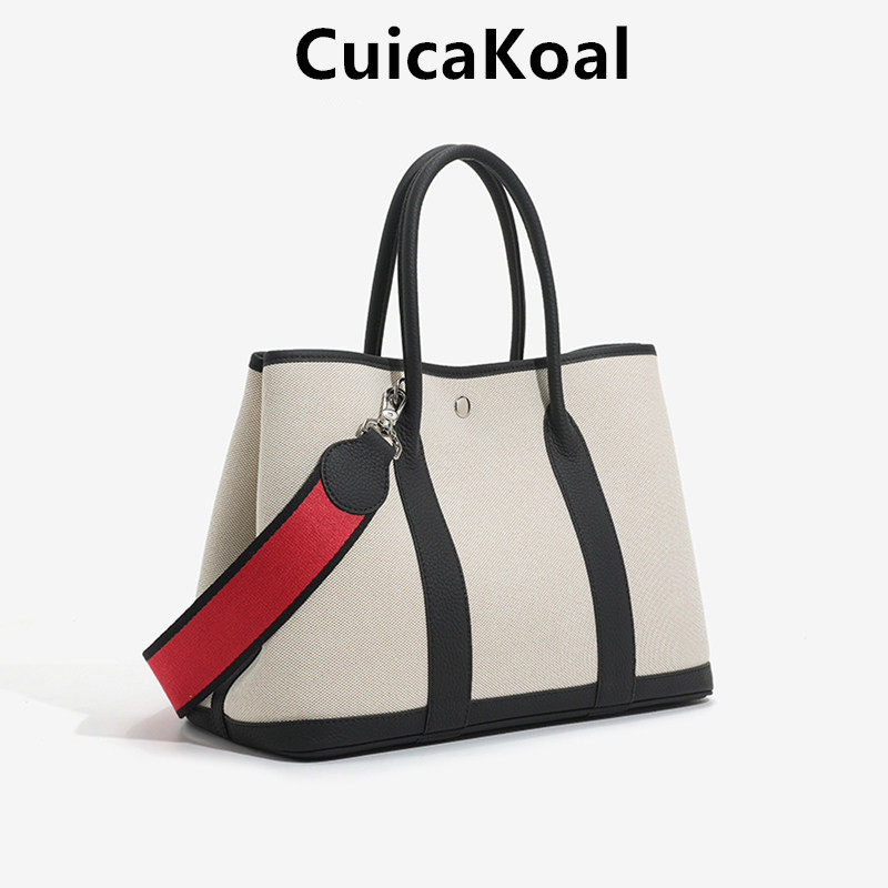 CuicaKoal 帆布配牛皮花园包真皮通勤托特包女大容量手提单肩斜挎,箱包皮具/热销女包/男包,托特包,淘宝优惠券,粉丝福利购,淘宝优惠卷