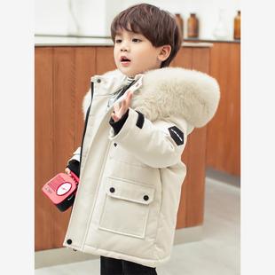 东北哈尔滨旅游防寒儿童羽绒服男童中长款加厚保暖中小童宝宝外套