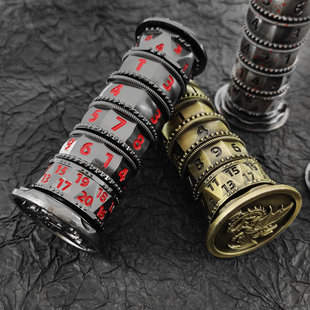 COC跑团骰子金属七合一旋转塔骰DND龙与地下城克苏鲁D20多面体