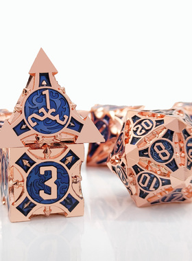 金属COC跑团骰子DND龙与地下城TRPG克苏鲁多面体桌游色子套装7D20