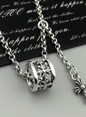 尅罗伈潮ch剋罗伈十字架小蛮腰潮牌嘻哈男女款锁骨链个性吊坠泰银