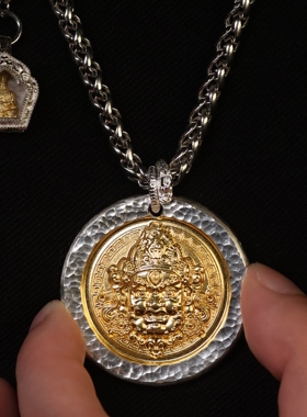 【黄财财十面pro版银链】双面古法金999足银项链手工实心文玩藏式