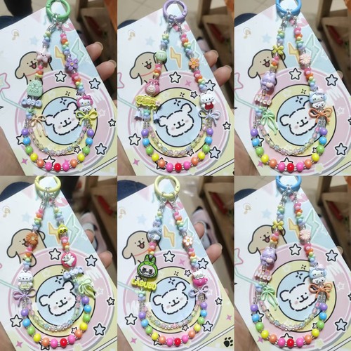 原创绿色清新手机链合金手工