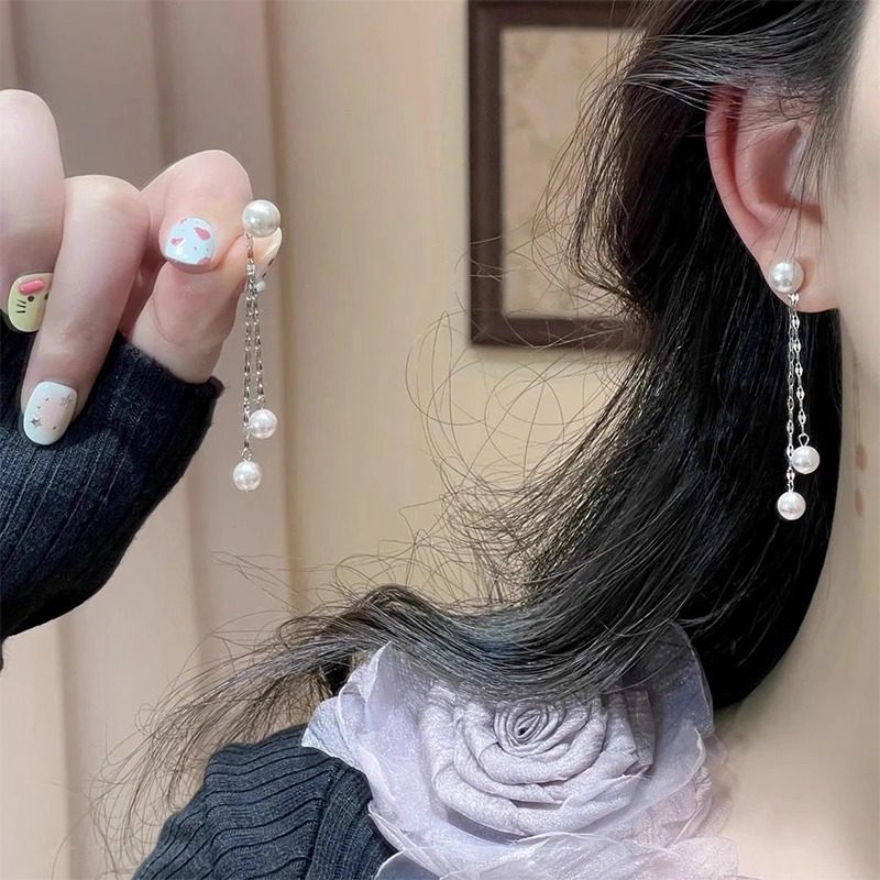 复古温柔珍珠流苏耳钉女2025新款爆款小众气质耳环时尚高级感耳饰,饰品/流行首饰/时尚饰品新,耳钉,淘宝优惠券,粉丝福利购,淘宝优惠卷
