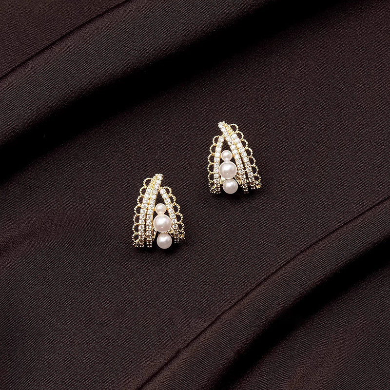 温柔优雅法式蕾丝花边珍珠耳钉甜美洋气设计感高级小众耳环少女感,饰品/流行首饰/时尚饰品新,耳钉,淘宝优惠券,粉丝福利购,淘宝优惠卷