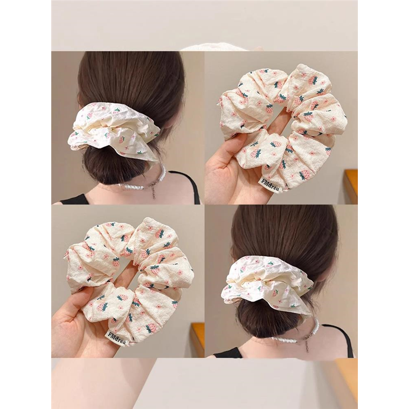 甜美可爱粉色草莓大肠发圈头绳2025新款皮筋女扎头丸子头发饰发绳,家庭/个人清洁工具,发圈/发网,淘宝优惠券,粉丝福利购,淘宝优惠卷