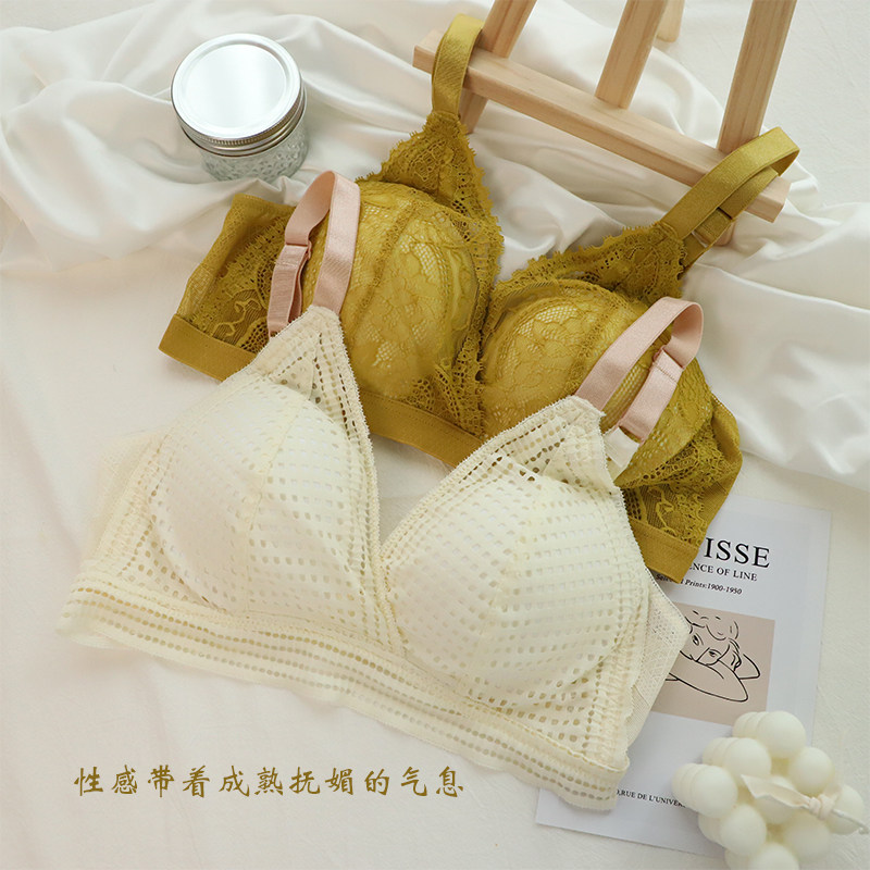 超柔出口韩国少女清新软蕾丝罩杯无钢圈舒适文胸W134