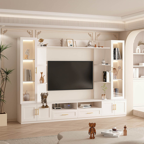 客厅储物柜背景墙电视小户型