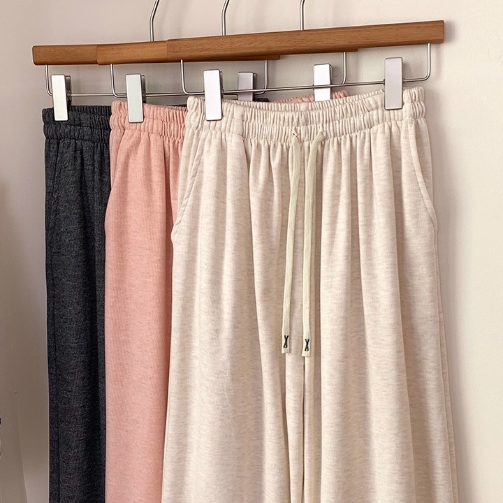 秋冬季高个子加长版绵羊绒睡裤子纯色抽绳遛弯神裤加厚宽松可外穿