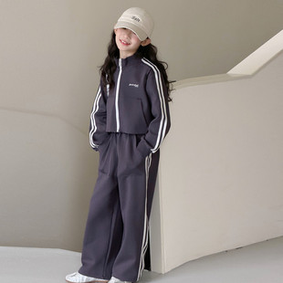 女童卫衣套装短款外套洋气时髦春秋装2026新款中大童运动装两件套