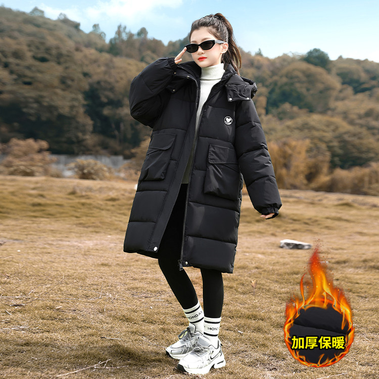 女童棉衣外套冬季中长款加厚棉服
