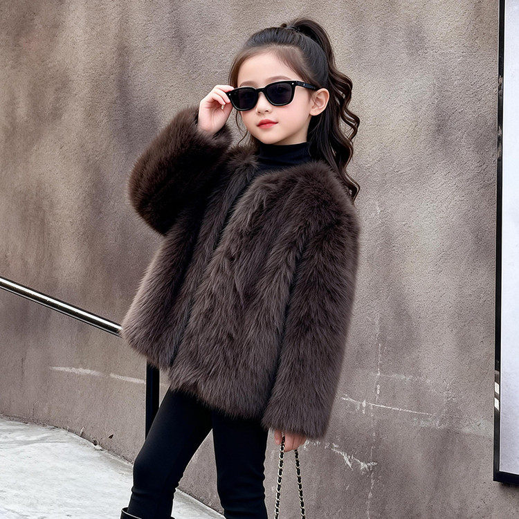 女童仿皮草外套冬季加厚保暖2025新款中大童洋气时髦大衣时尚潮酷,童装/婴儿装/亲子装,皮草/仿皮草,淘宝优惠券,粉丝福利购,淘宝优惠卷