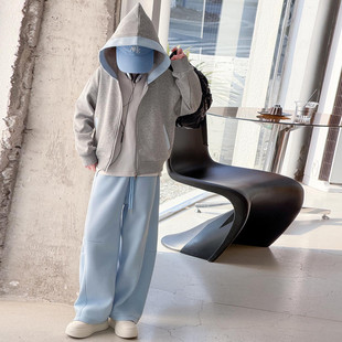 女童卫衣春秋套装外套休闲运动装2026新款中大童连帽女孩洋气春装