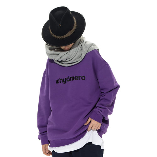 宽松圆领加绒卫衣纯棉