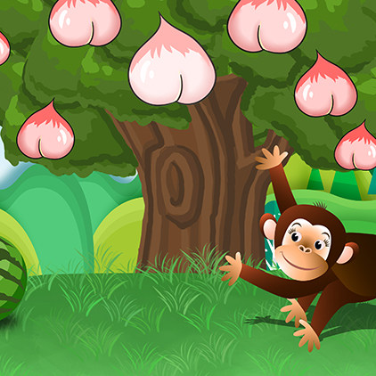 高清LED大屏幕舞台背景猴子吃西瓜卡通儿童剧情动漫虚拟静态图片,商务/设计服务,设计素材/源文件,淘宝优惠券,粉丝福利购,淘宝优惠卷