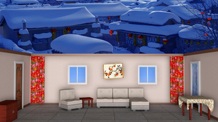 宋小宝小品相亲现代简约房间东北沙发门桌子高清LED屏幕舞台图片