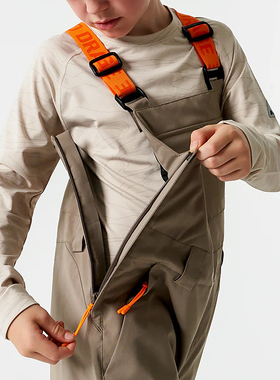 北美ORAGE 儿童青少年围兜滑雪裤男女大童夹棉单双板防水外贸原单