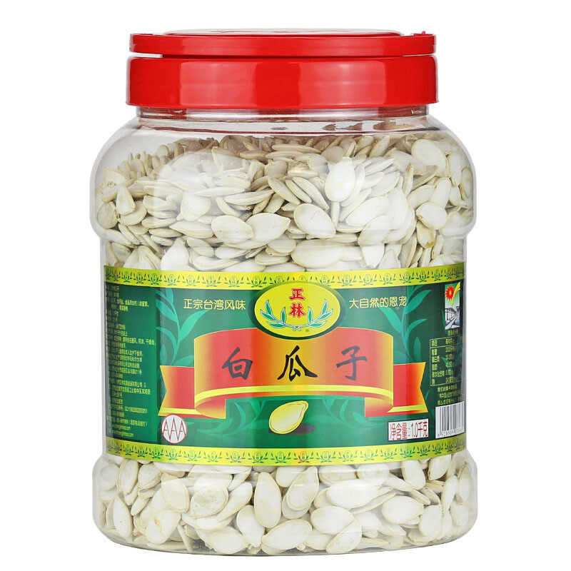 正林坚果炒货休闲零食白瓜子1000g/桶