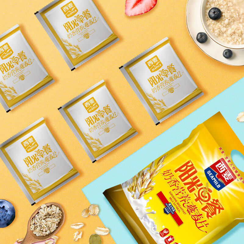 西麦阳光早餐奶香燕麦片700g冲饮谷物代餐粉营养膳食纤维独立包
