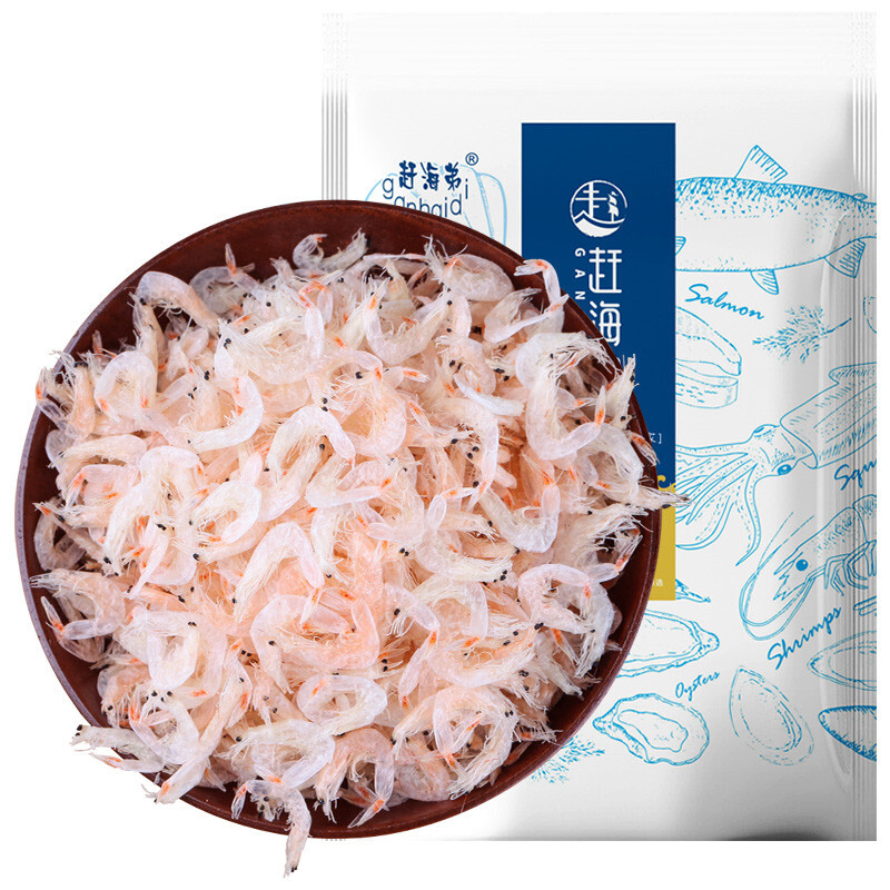 赶海弟虾皮60g淡干不咸小虾米海米干虾干提鲜调味海产南北干图片