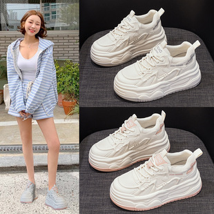 青岛福客来女鞋断码清仓内增高32老爹鞋女2026秋季新款厚底小白鞋