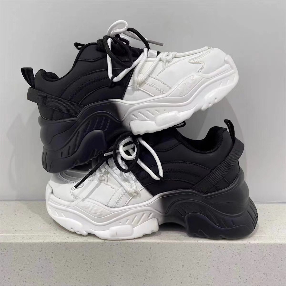 青岛福客来女鞋断码清仓国潮小众涂鸦厚底增高老爹鞋男ins港风休,女鞋,老爹鞋,淘宝优惠券,粉丝福利购,淘宝优惠卷