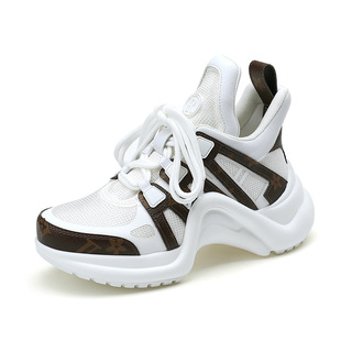 青岛福客来女鞋断码清仓罗迪斯新款运动鞋V家弓形老爹鞋厚底增高