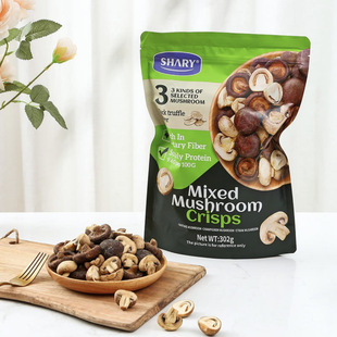 山姆代购 SHARY组合菌菇脆黑松露味香菇双孢菇草菇零食素脆片302g