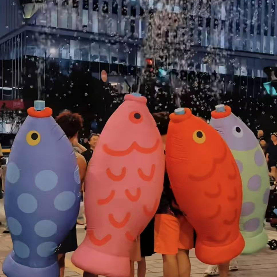 2026网红泡泡鱼会吐泡泡鱼气模背包款营销活动氛围道具行走的泡鱼
