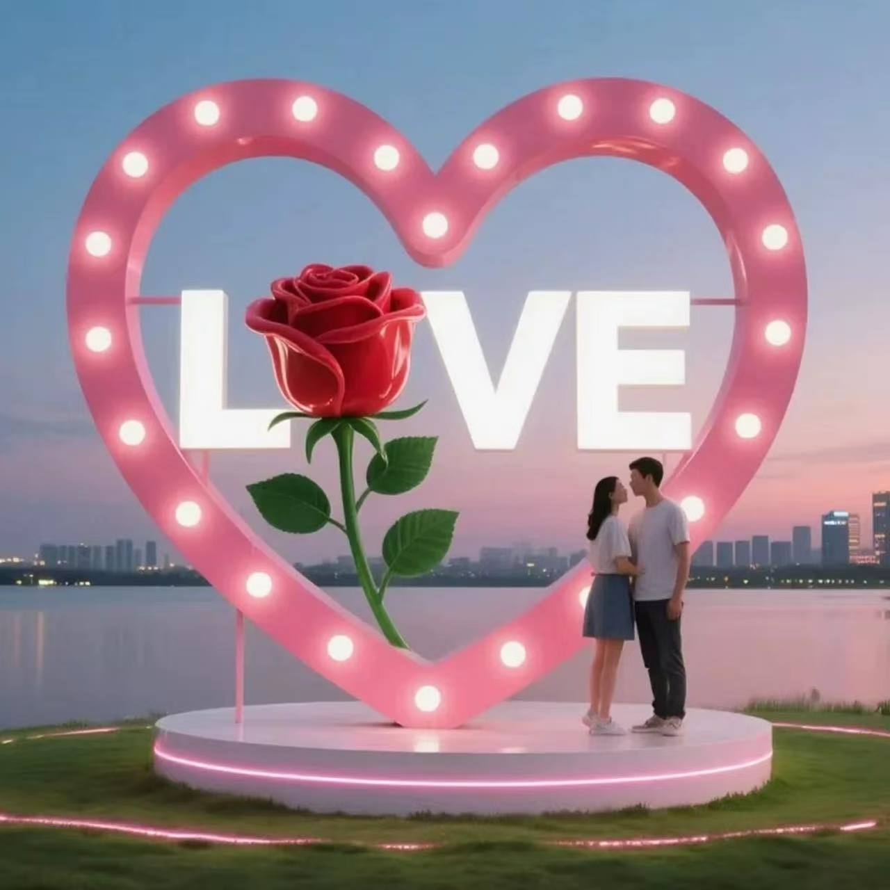 玻璃钢发光大型雕塑摆件