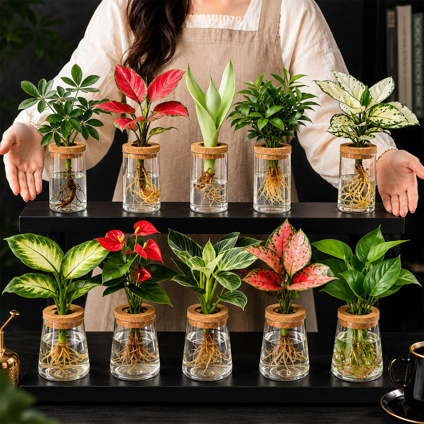 水培植物花卉绿植室内办公室桌面水养盆栽绿萝发财树懒人四季好养