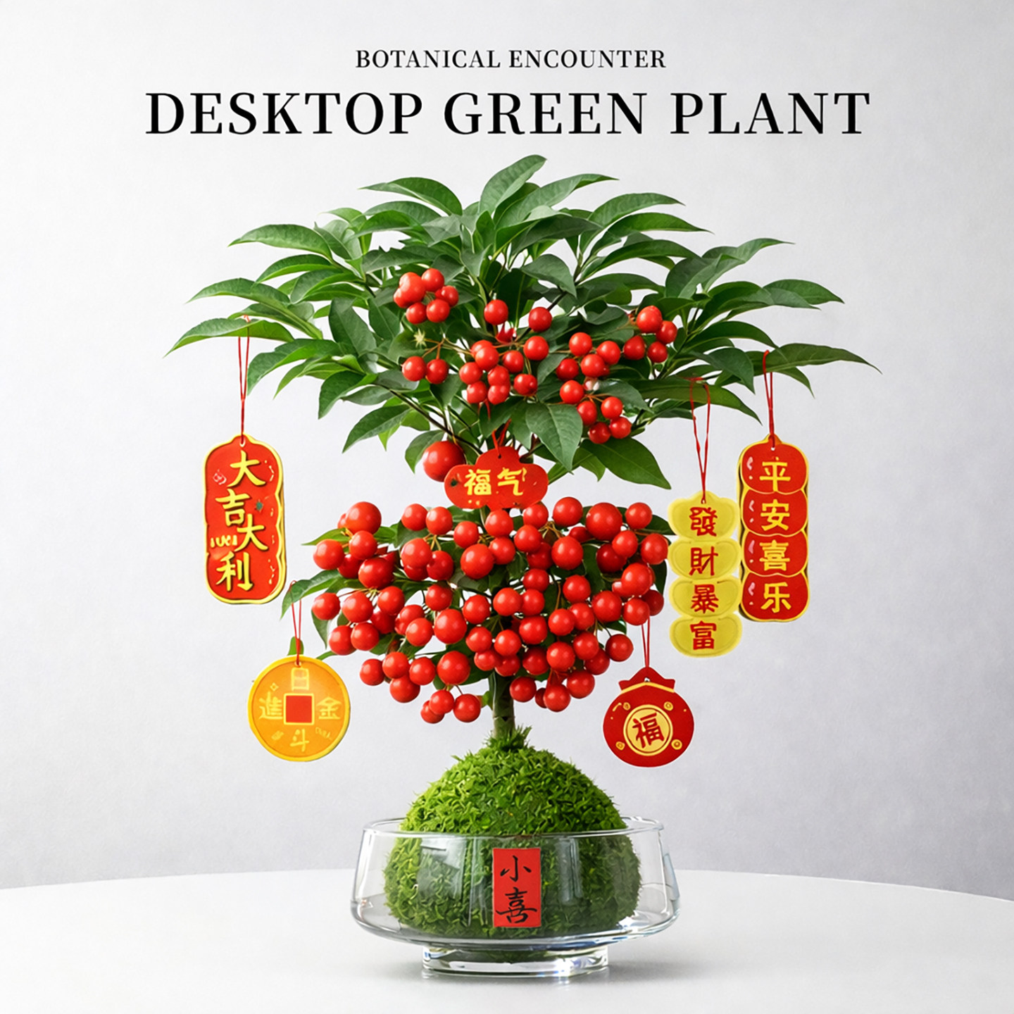 富贵籽水培植物盆栽带红果金玉满堂年宵花卉绿植办公室内桌面好养