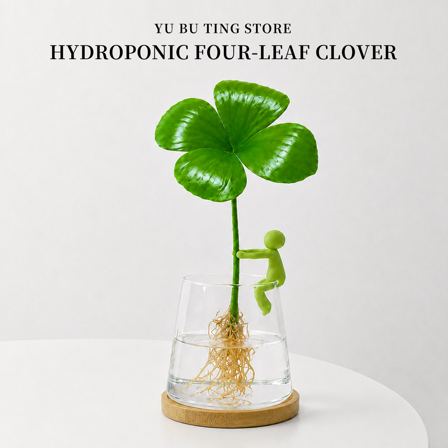 幸运四叶草墨西哥铁树水培植物盆栽绿植办公室内工位桌面创意摆件