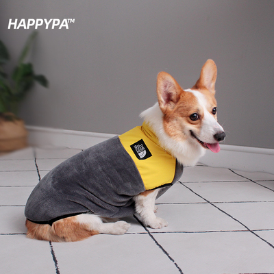 柯基专用加绒保暖马甲可固定后脚