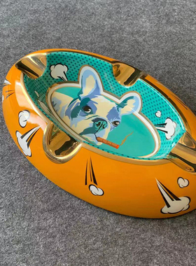 生肖狗年世纪Siglo 雪茄烟灰缸4人骨瓷烟缸