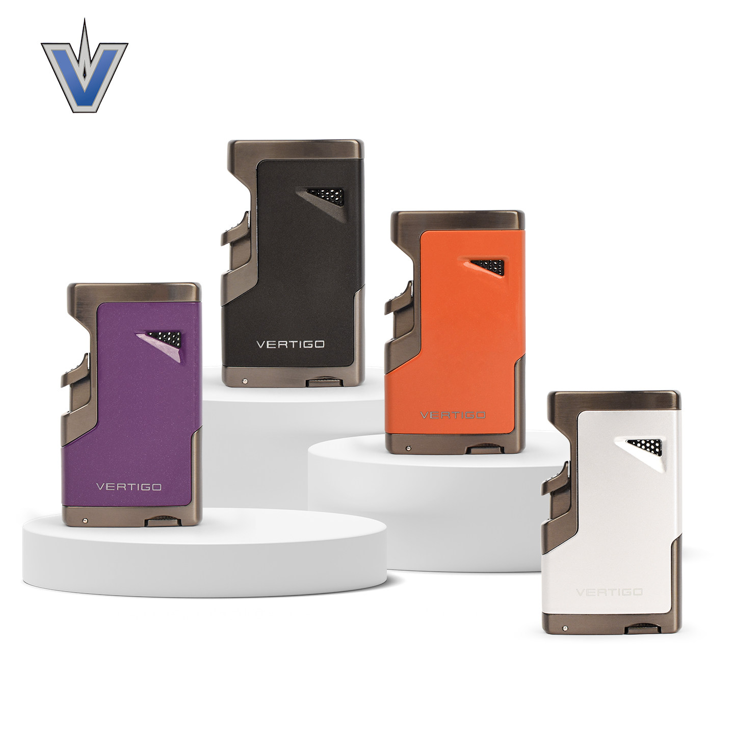 美国VERTIGO雪茄专用打火机 AVIATOR系列 双火焰带雪茄打孔器