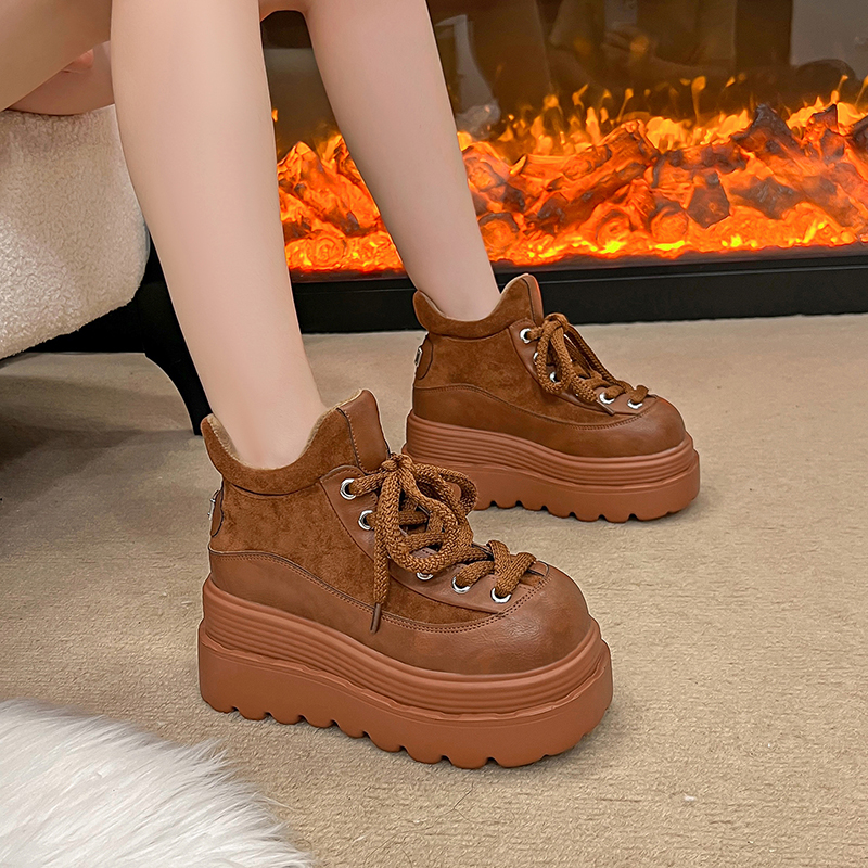 8cm内增高厚底加绒运动休闲鞋