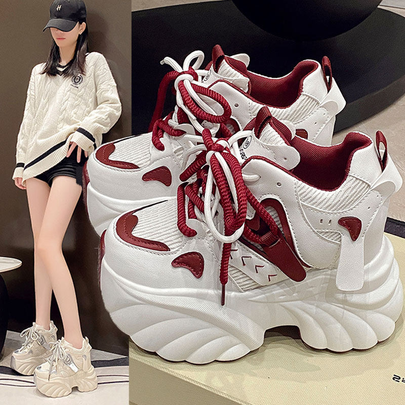 2026春季新款10cm内增高女鞋厚底小个子老爹鞋百搭高跟运动休闲鞋