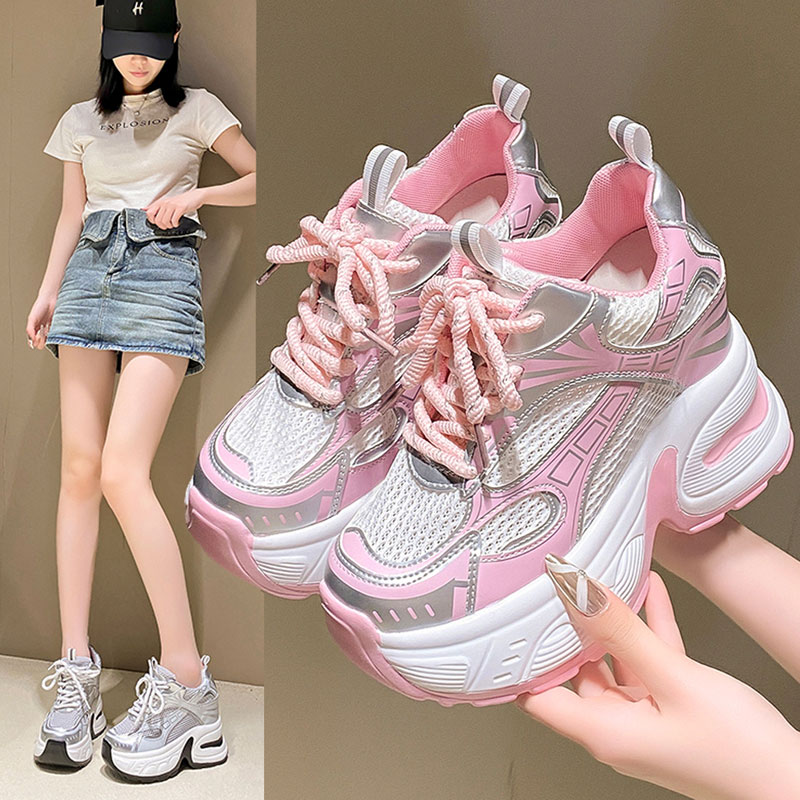 10cm内增高厚底透气老爹鞋