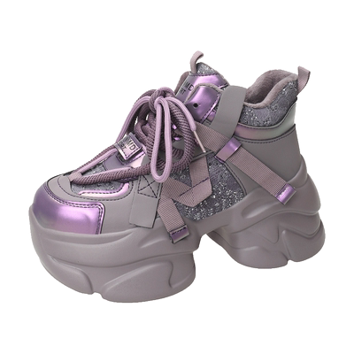 8cm内增高厚底高跟老爹鞋