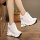 新款 12cm内增高小白鞋 女厚底轻便松糕旅游休闲运动鞋 2025秋季 单鞋