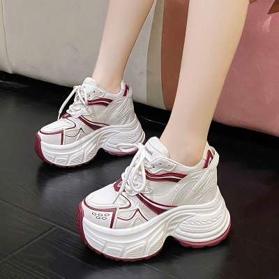 10cm内增高厚底高跟老爹鞋