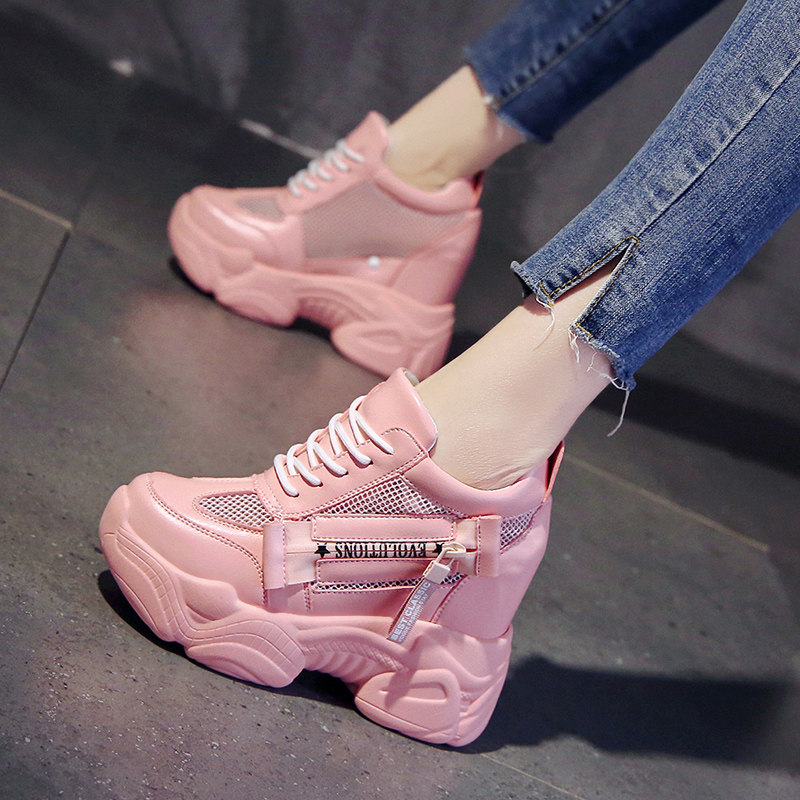 2026春季新款11cm内增高厚底显瘦老爹鞋女高跟小白鞋女休闲运动鞋