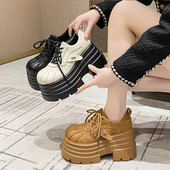 新款 10cm内增高女鞋 厚底显瘦松糕小皮鞋 2025秋季 女百搭高跟乐福鞋