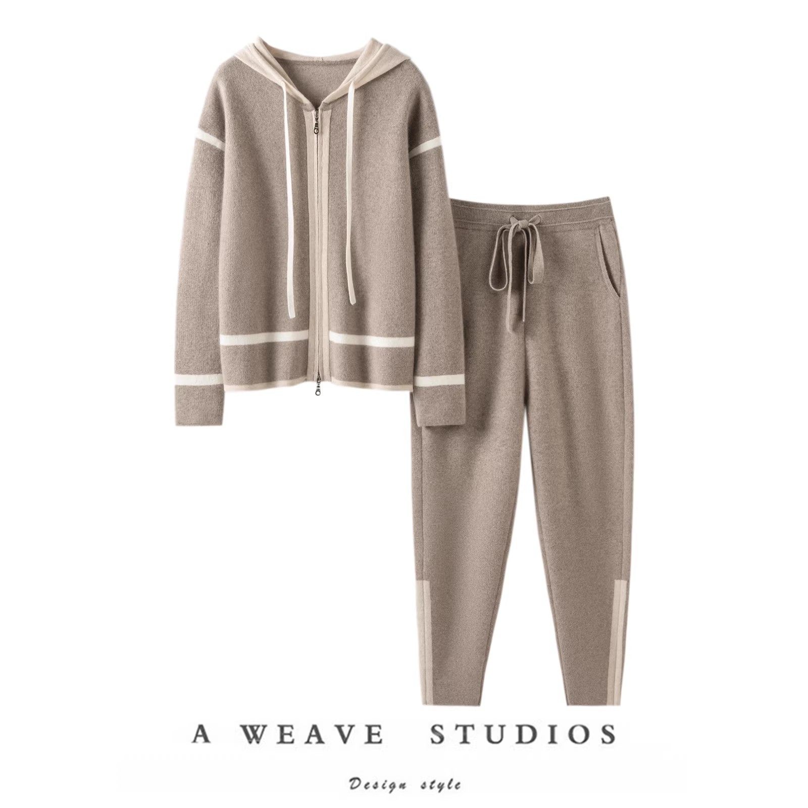 实至名归！重磅加厚！100%纯山羊绒拉链帽衫毛衣小脚哈伦裤套装冬,女装/女士精品,羊绒衫,淘宝优惠券,粉丝福利购,淘宝优惠卷